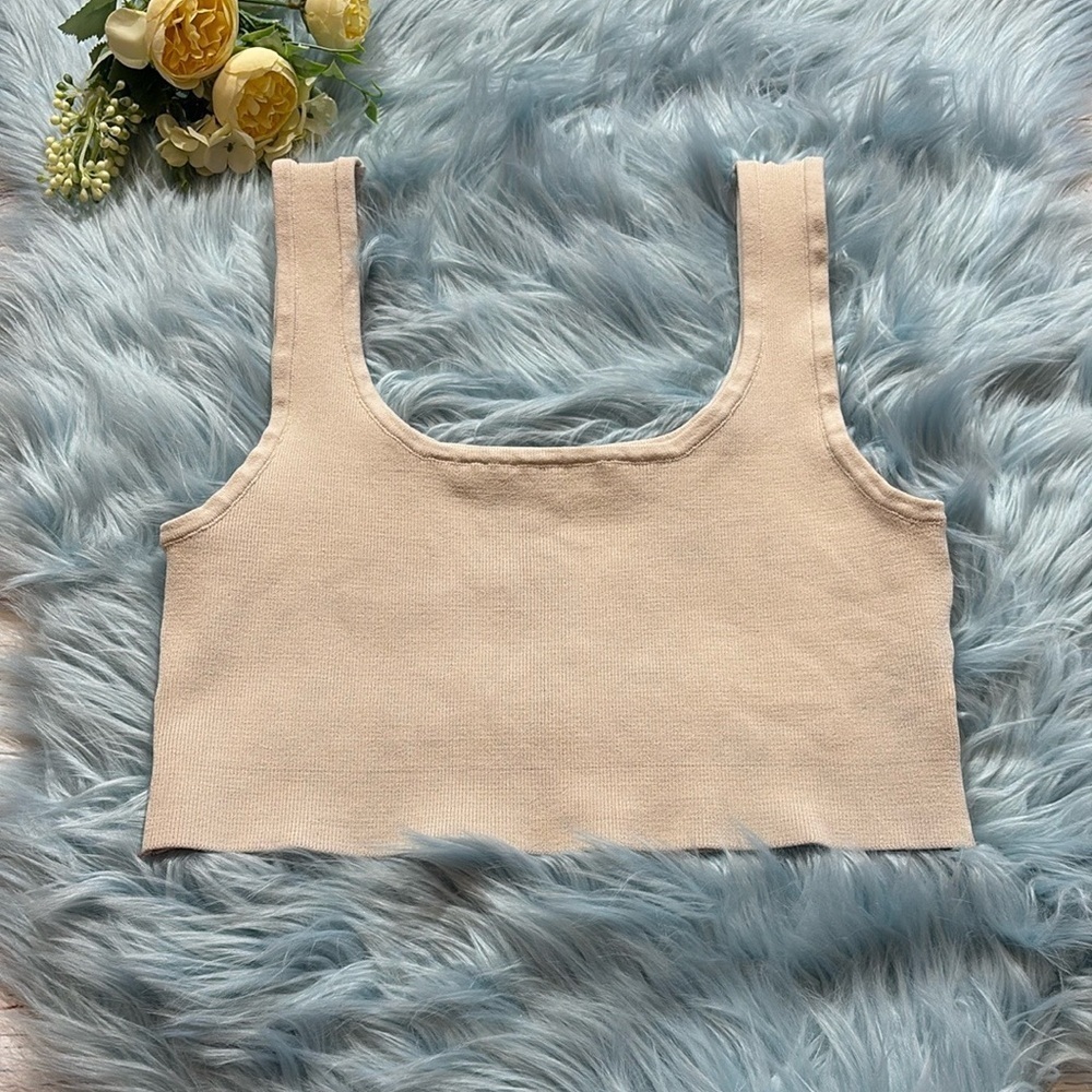 DISSH Cream Knit Crop Tank sz 12